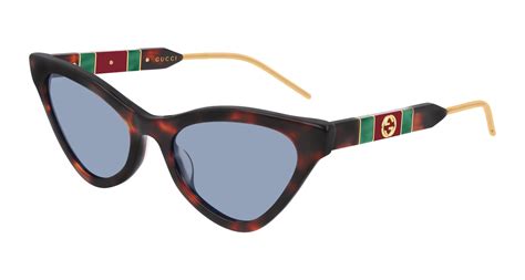 gucci - gg0597s - shiny red classic havana - acetate|GUCCI Acetate Cat Eye GG0597S Sunglasses Havana.